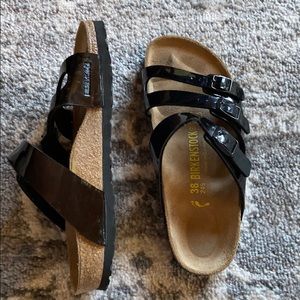 Birkenstock sandals black patent color